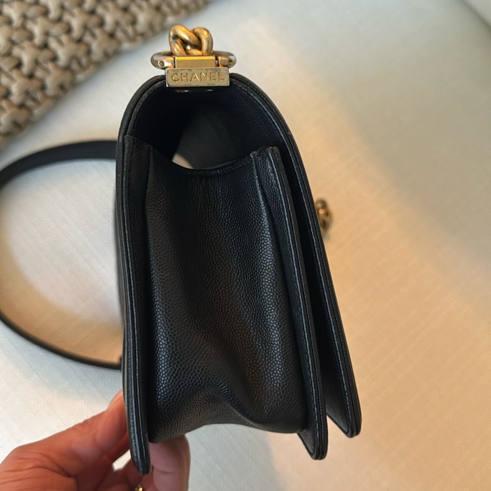 SOLD Chanel Caviar Boy Bag w/ Gold Hardware Flap Handbag - Picture 6 of 16